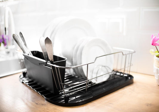 Dish drainer with drip tray, dish rack, dish drainer