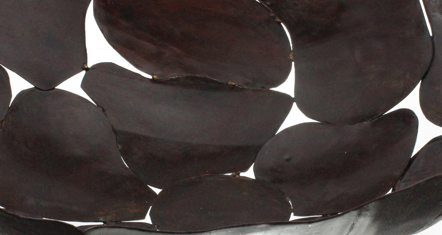 Large metal bowl decorative bowl metal basket fruit bowl table decoration brown