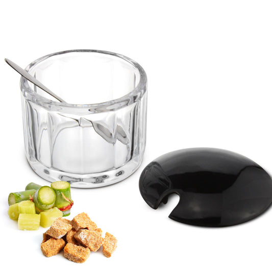 Sugar bowl with lid + spoon storage jar, jam jar, spice jar, parmesan jar