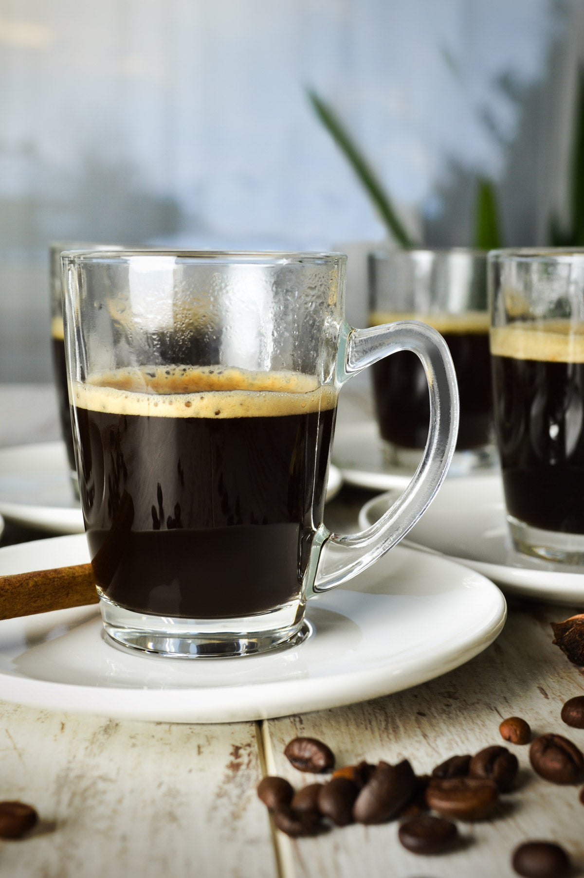 12tlg Espressotassen mit Porzellan Teller Kaffeegläser Mokkatassen