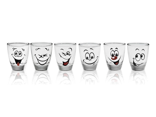 6 shot glasses with motif tequila glasses schnapps shots stamper vodka glasses humor