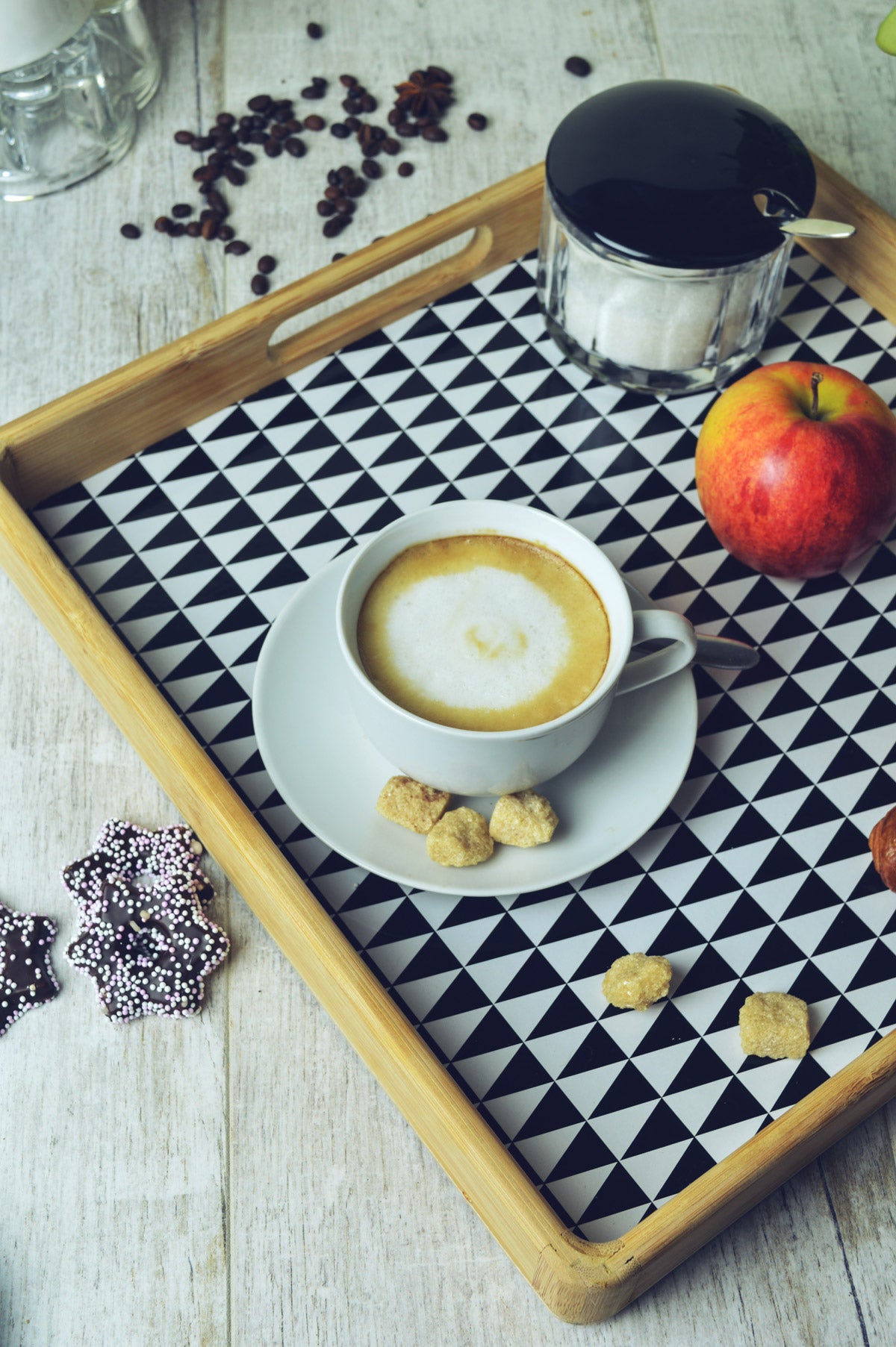 Serviertablett mit Motiv Holztablett Tablett Frühstückstablett Servierplatte