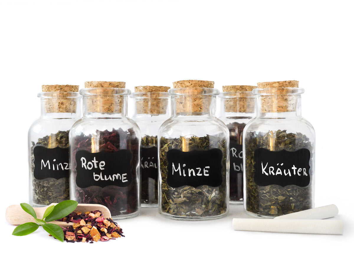 12 pots à épices avec fermeture en liège Pot de conservation 180 ml pots à épices pot en verre