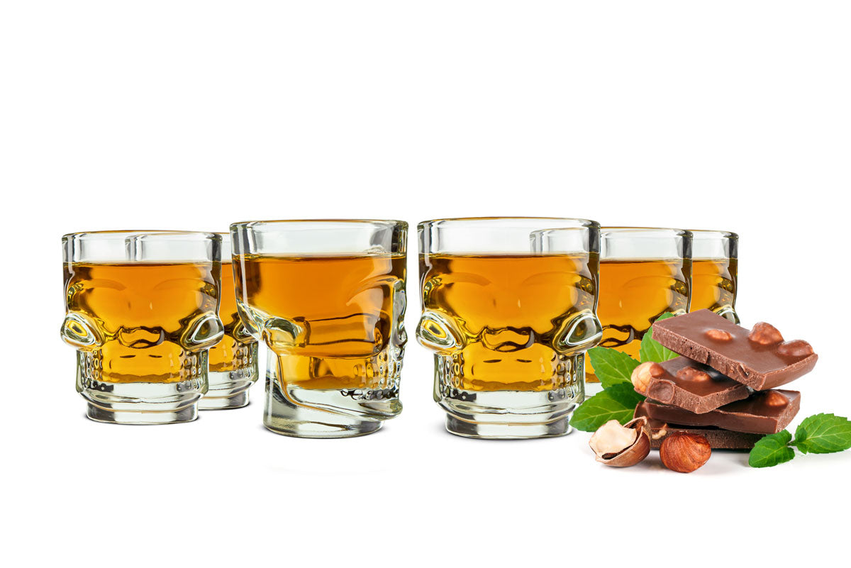 Verres à shot en forme de crâne, verres à shot, schnaps, shots, tampons, verres à vodka