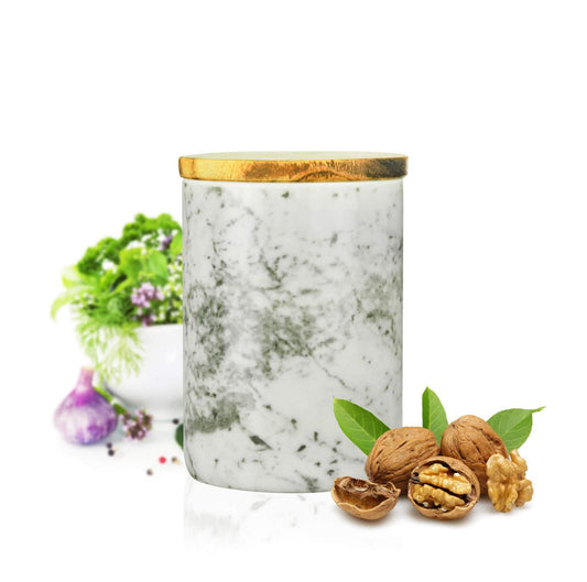 Storage jar 800ml with wooden lid rubber seal porcelain storage container can #3