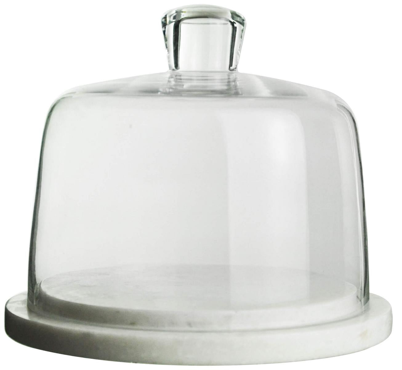 Sendez® Glasglocke auf Marmorplatte Kuchenglocke Käseglocke Tortenplatte Haube