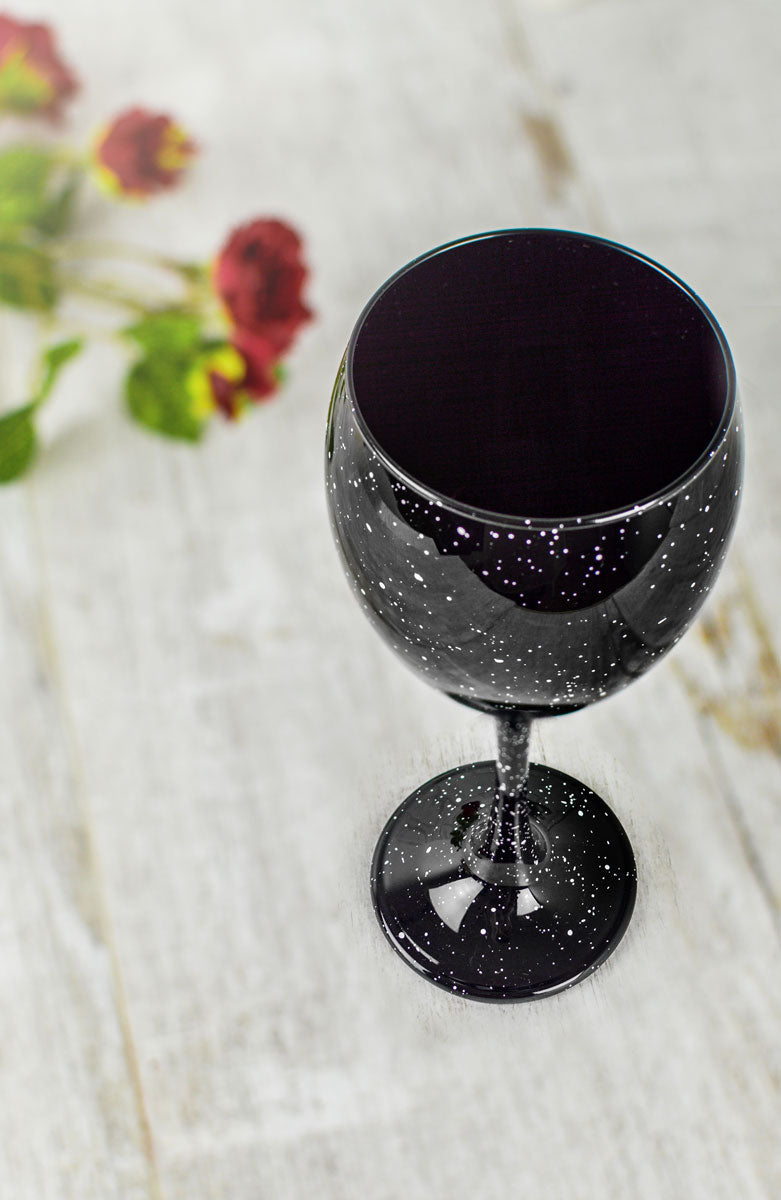 6 Weingläser 300ml Schwarze Rotweingläser Weißweingläser Weinkelch Getupft