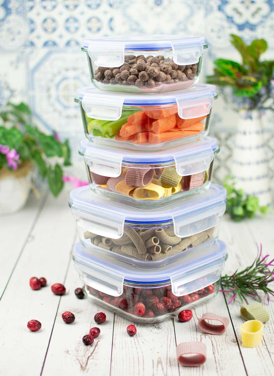 10 morceaux Récipients de stockage des aliments, boîte à déjeuner en verre, conteneurs de stockage, boîte à déjeuner hermétique-40 à 25