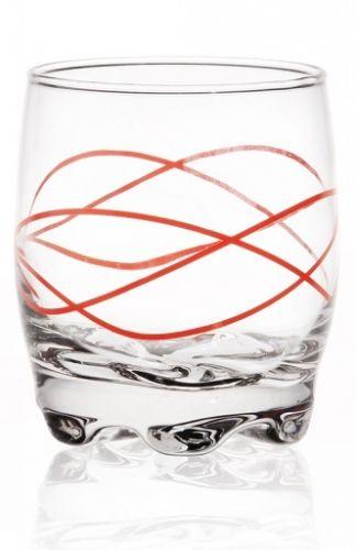 6 Trinkgläser 250ml bunte Linien-Motiv Wassergläser Saftgläser Whiskygläser