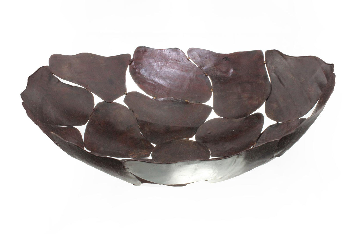 Large metal bowl decorative bowl metal basket fruit bowl table decoration brown