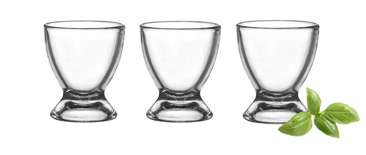 6 Eierbecher aus Glas Eierständer Eierhalter Glaseierbecher
