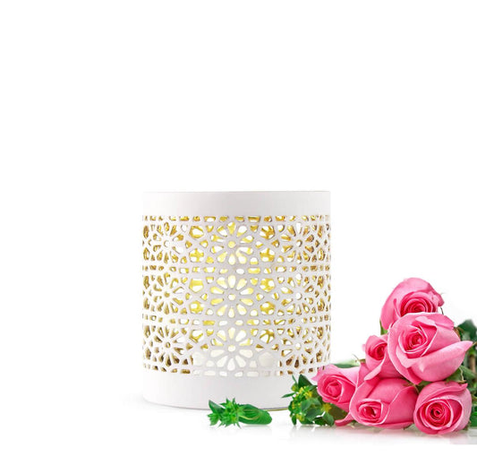 2er Set Teelichthalter aus Porzellan Kerzenhalter Windlicht Teelicht Teelichter