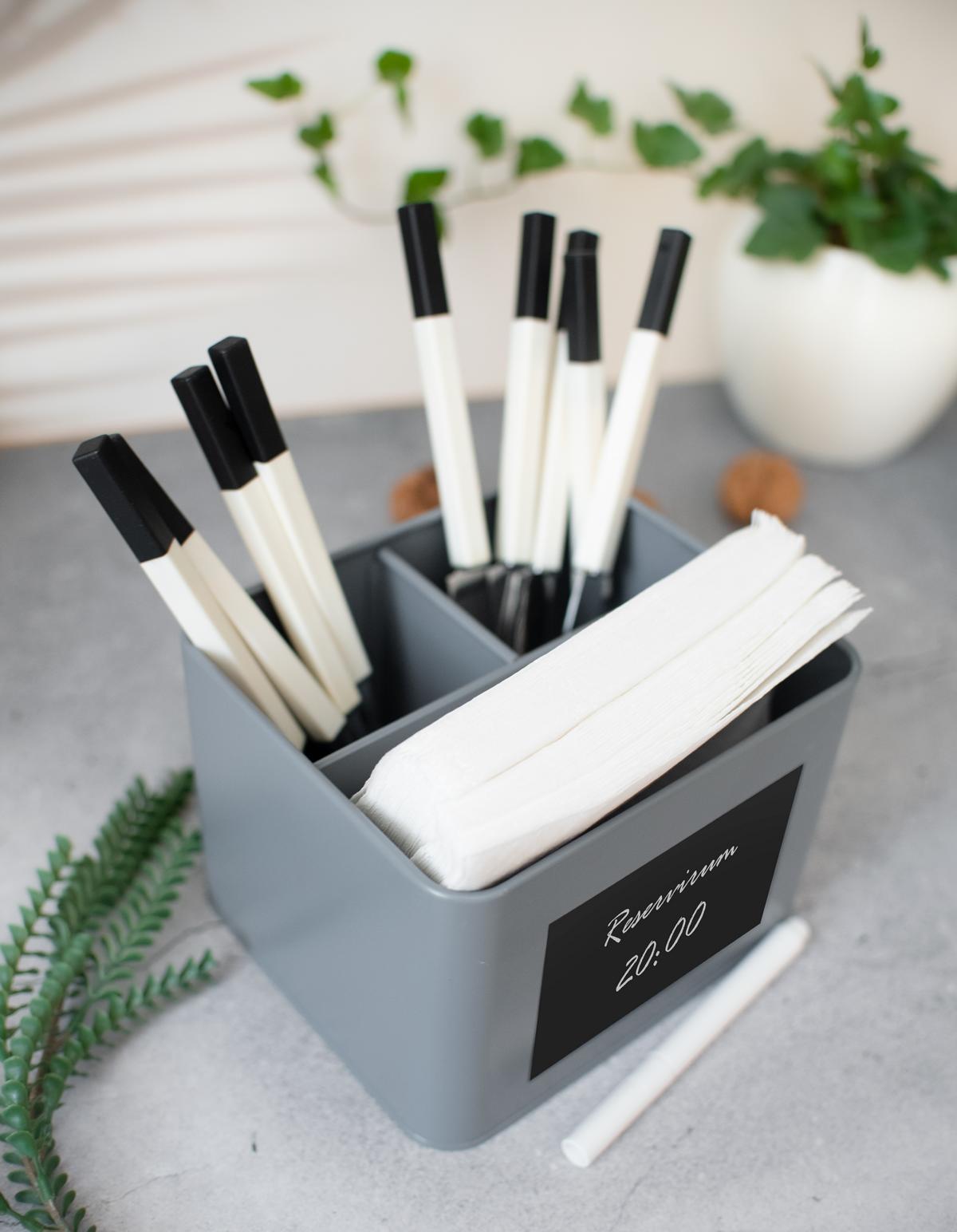 Metal cutlery basket with napkin holder cutlery container cutlery box kitchen utensil holder
