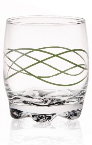 6 Trinkgläser 250ml bunte Linien-Motiv Wassergläser Saftgläser Whiskygläser
