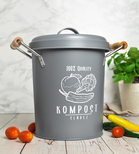 Compost bin with activated carbon filter, compost bin, rubbish bin, waste bin