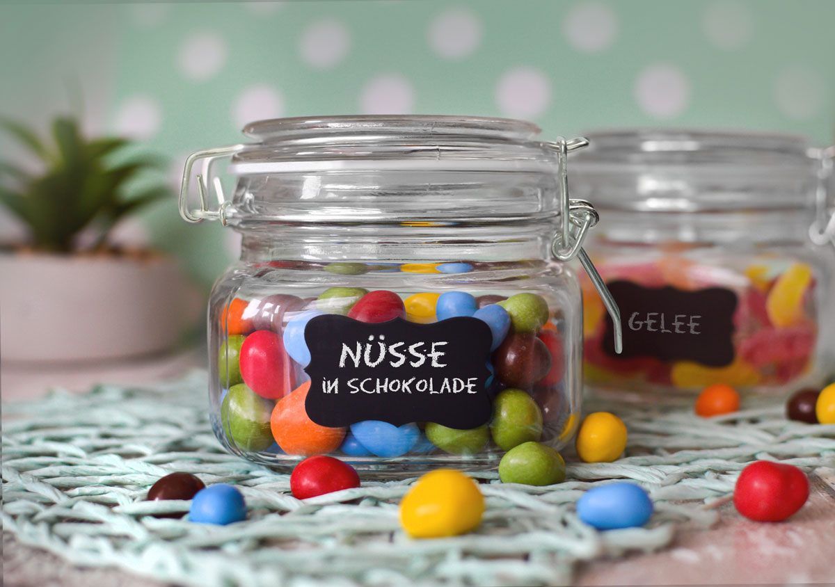 6 Einmachgläser 500ml Bügelverschluss 10 Etiketten Stift 6x Dichtung V