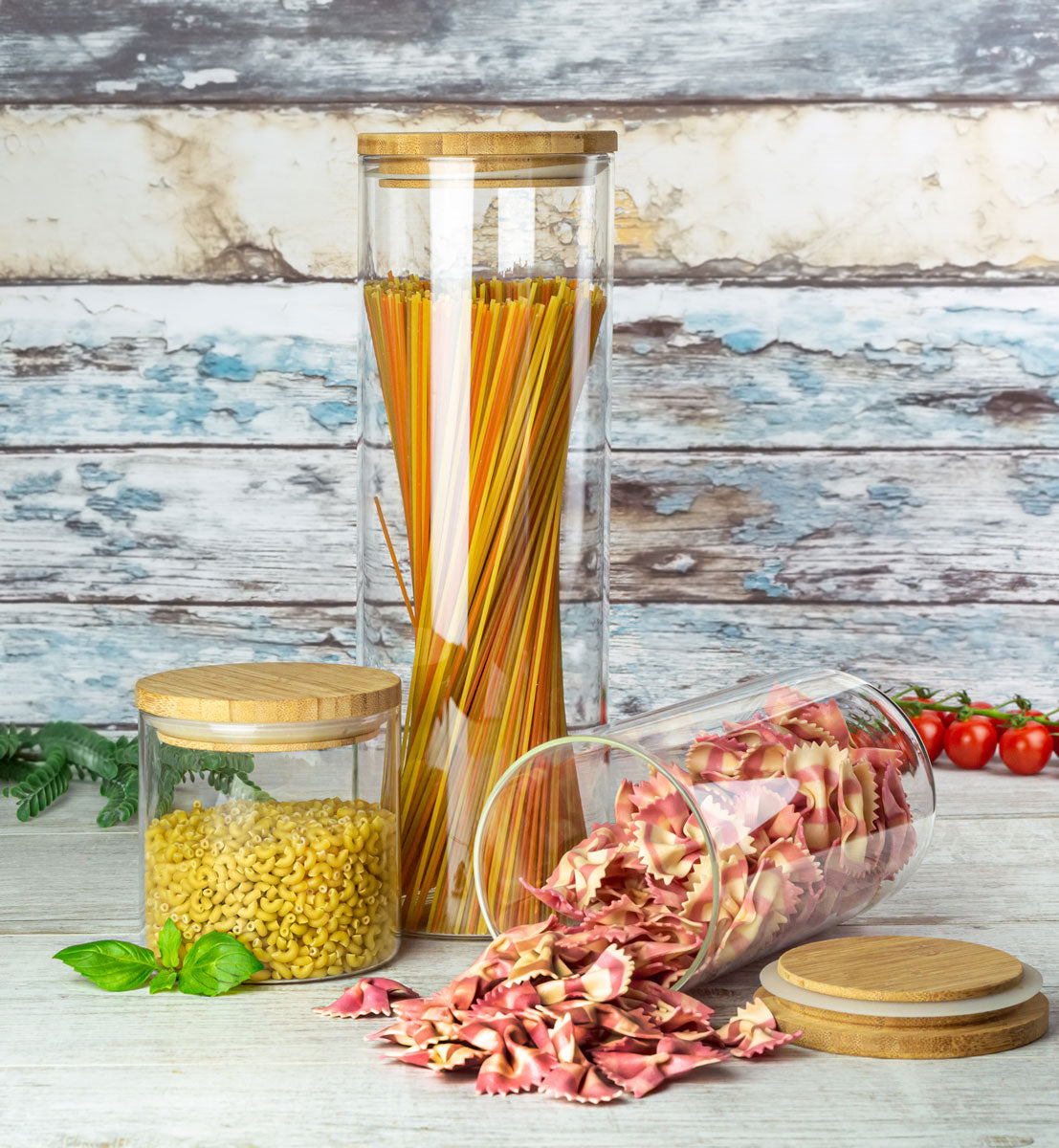 Lot de 3 récipients de conservation avec couvercles, récipients de conservation, bocaux de conservation, bocaux de conservation