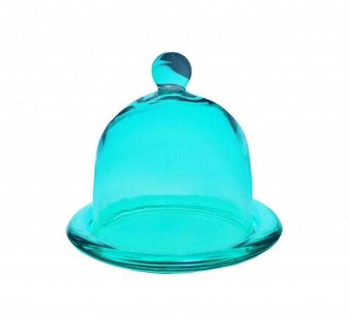 Glashaube mit Teller 9,5cm Rainbow Glasglocke Zitronenglocke Glasdom 6 Varianten