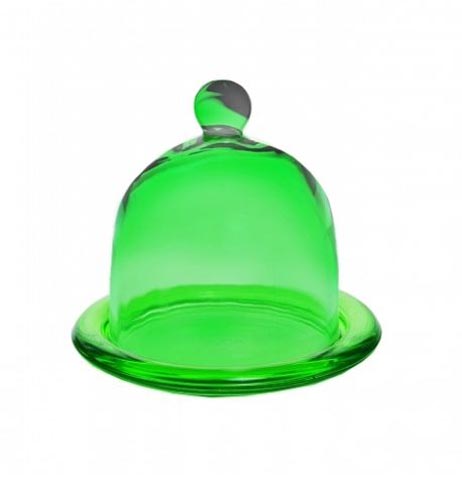 Glashaube mit Teller 9,5cm Rainbow Glasglocke Zitronenglocke Glasdom 6 Varianten