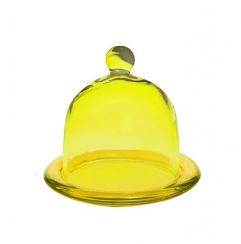 Glashaube mit Teller 9,5cm Rainbow Glasglocke Zitronenglocke Glasdom 6 Varianten