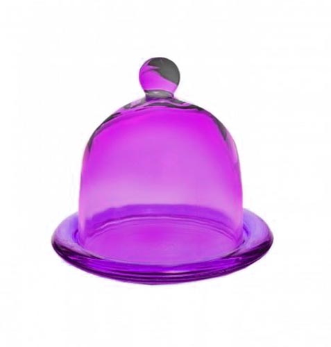 Glashaube mit Teller 9,5cm Rainbow Glasglocke Zitronenglocke Glasdom 6 Varianten