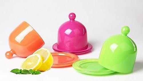 Glass hood with plate 12.5cm Rainbow glass bell cake bell muffin bell muffins 8 variants