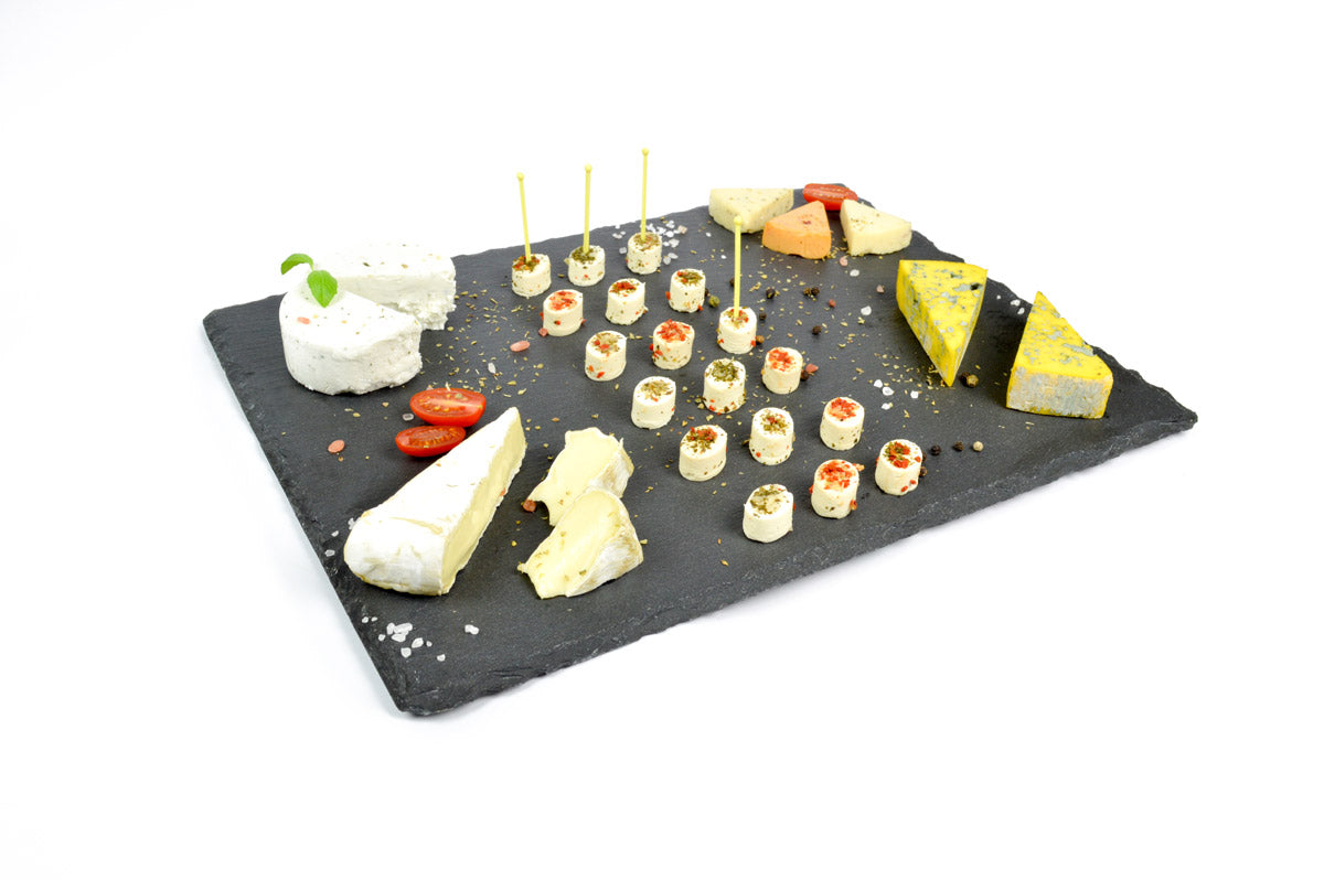 Sendez® Schieferplatten Set 40x30cm Servierplatte Käseplatten Untersetzer Käseplatte 2-12-tlg.