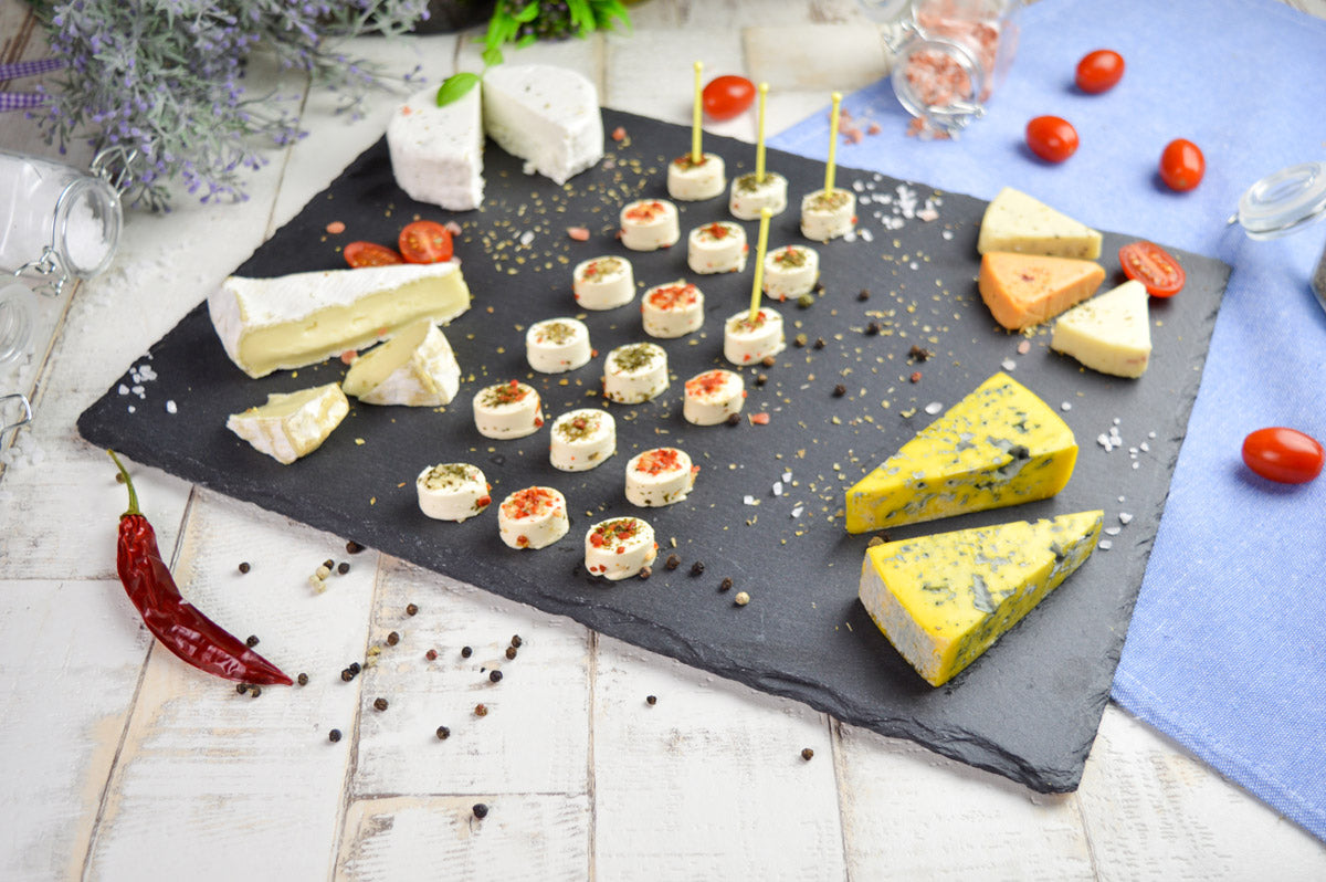Sendez® Slate Plates Set 40x30cm Serving Plate Cheese Plates Coaster Cheese Plate 2-12 Pieces