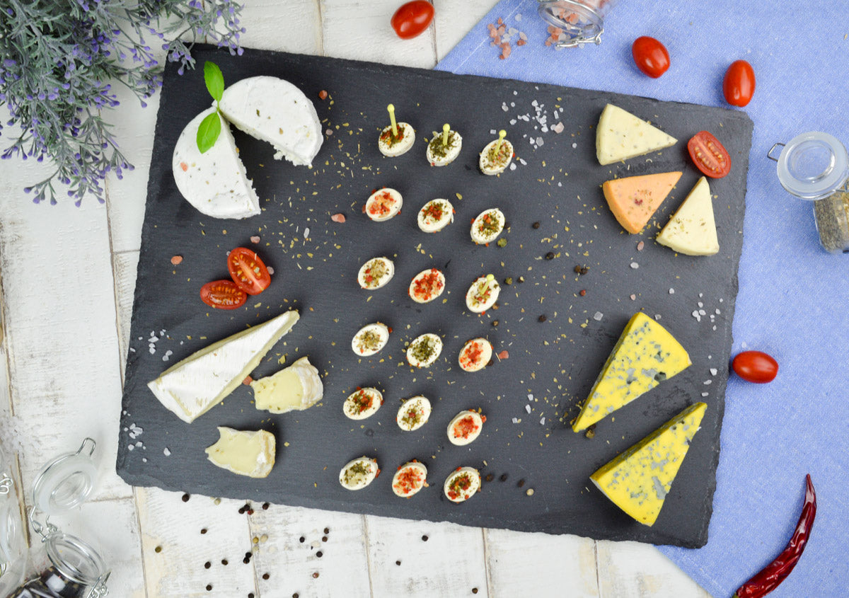 Sendez® Slate Plates Set 40x30cm Serving Plate Cheese Plates Coaster Cheese Plate 2-12 Pieces