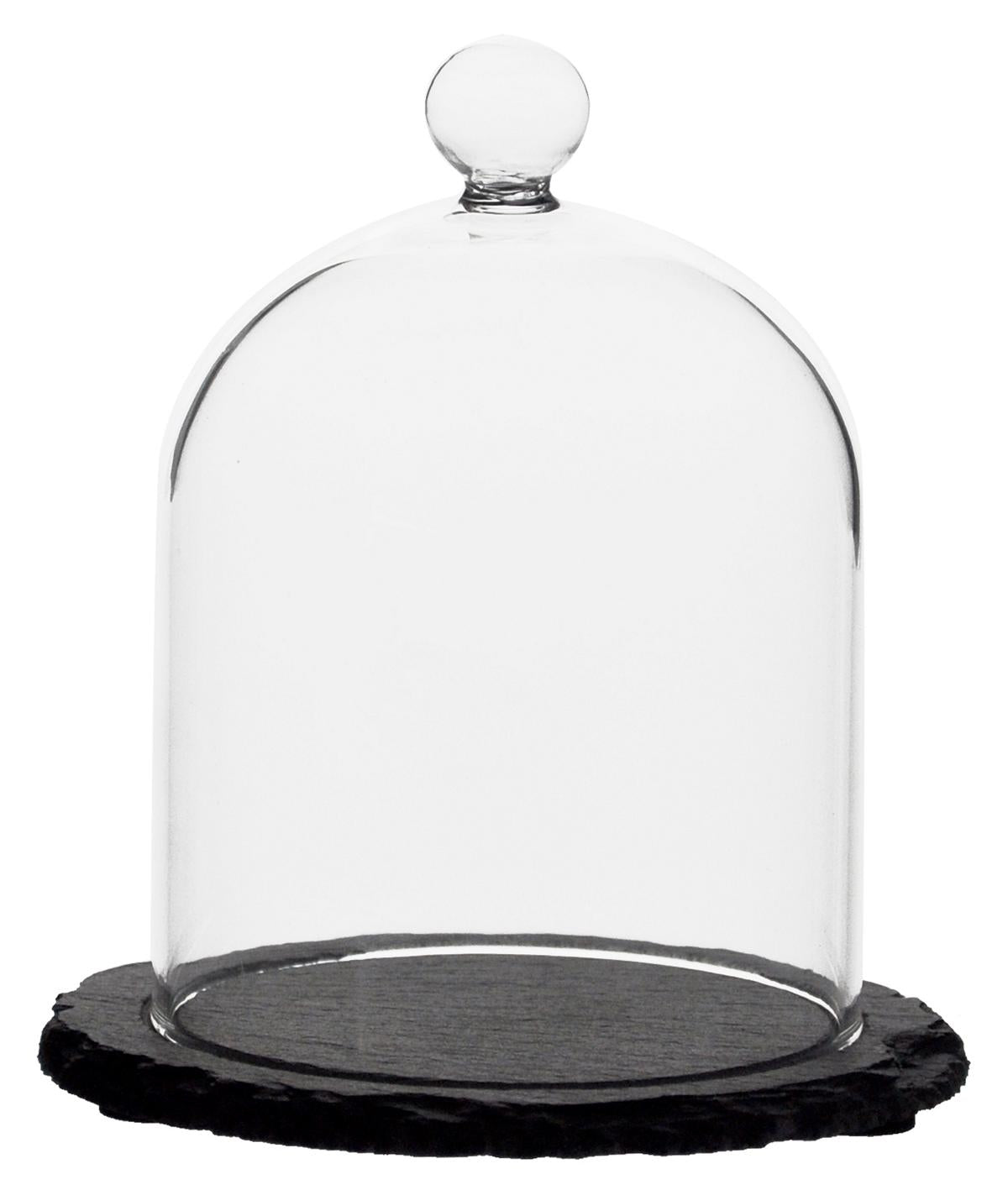 Cloche en verre sur plaque d'ardoise 9x12x15cm hotte en verre dôme en verre cloche hotte en verre