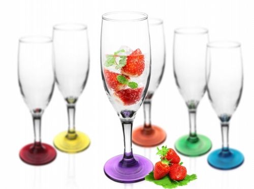 6 verres à champagne avec pied coloré flûtes à champagne 200ml champagne prosecco verre à prosecco