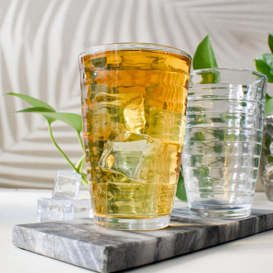 6 Trinkgläser 320 ml mit Struktur Saftgläser Cocktailgläser Longdrinkgläser