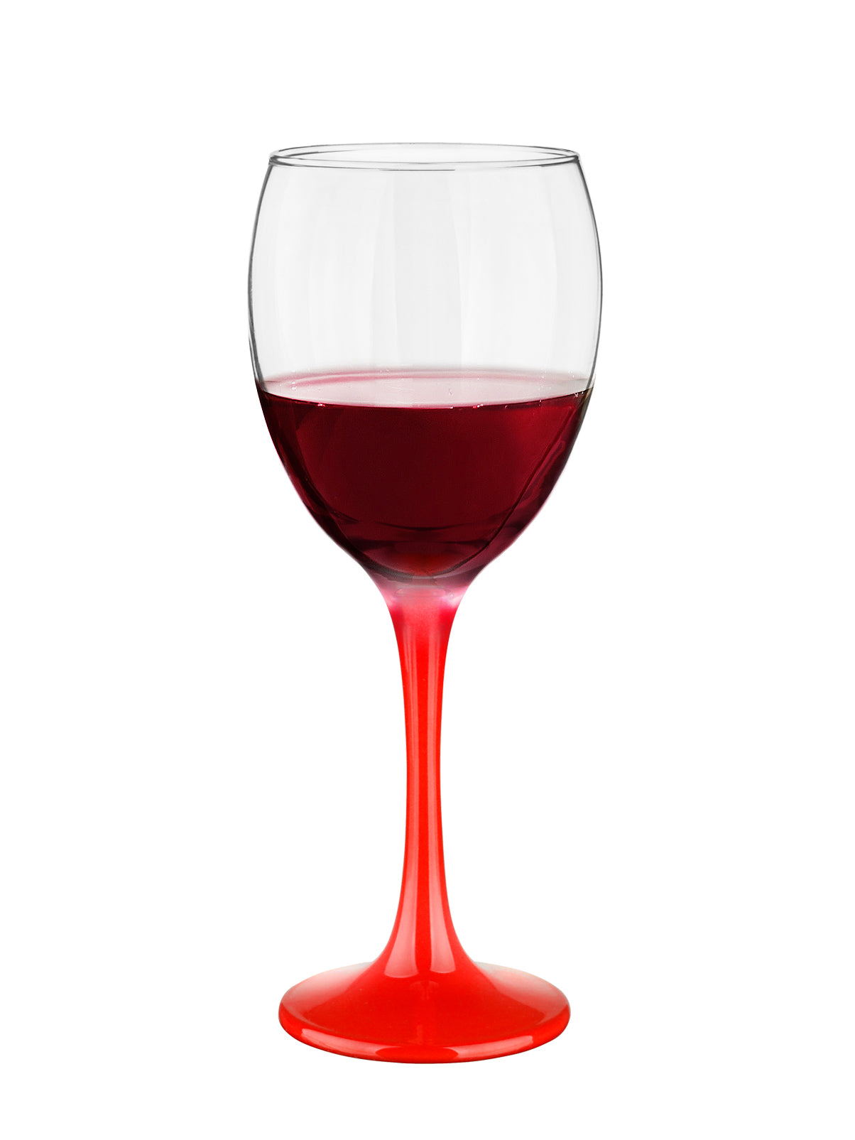 6 Weingläser 300ml mit rotem Stiel Weinglas Weißweingläser Rotweingläser Weinkelche