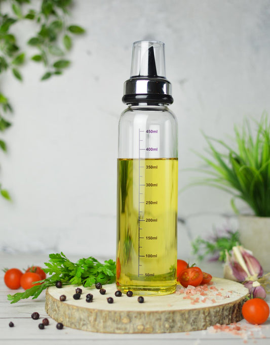 Vinegar oil bottle 500ml with pourer and cap drip-free with scale oil dispenser vinegar dispenser