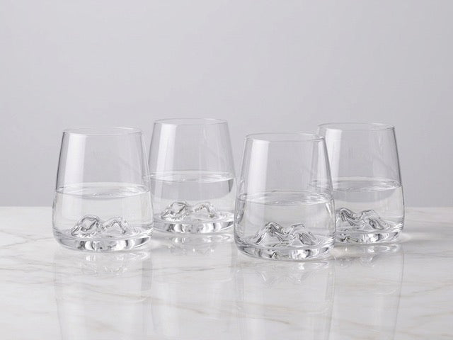 4 Trinkgläser Bergdesign 400 ml Wassergläser Cocktailgläser Whiskeygläser