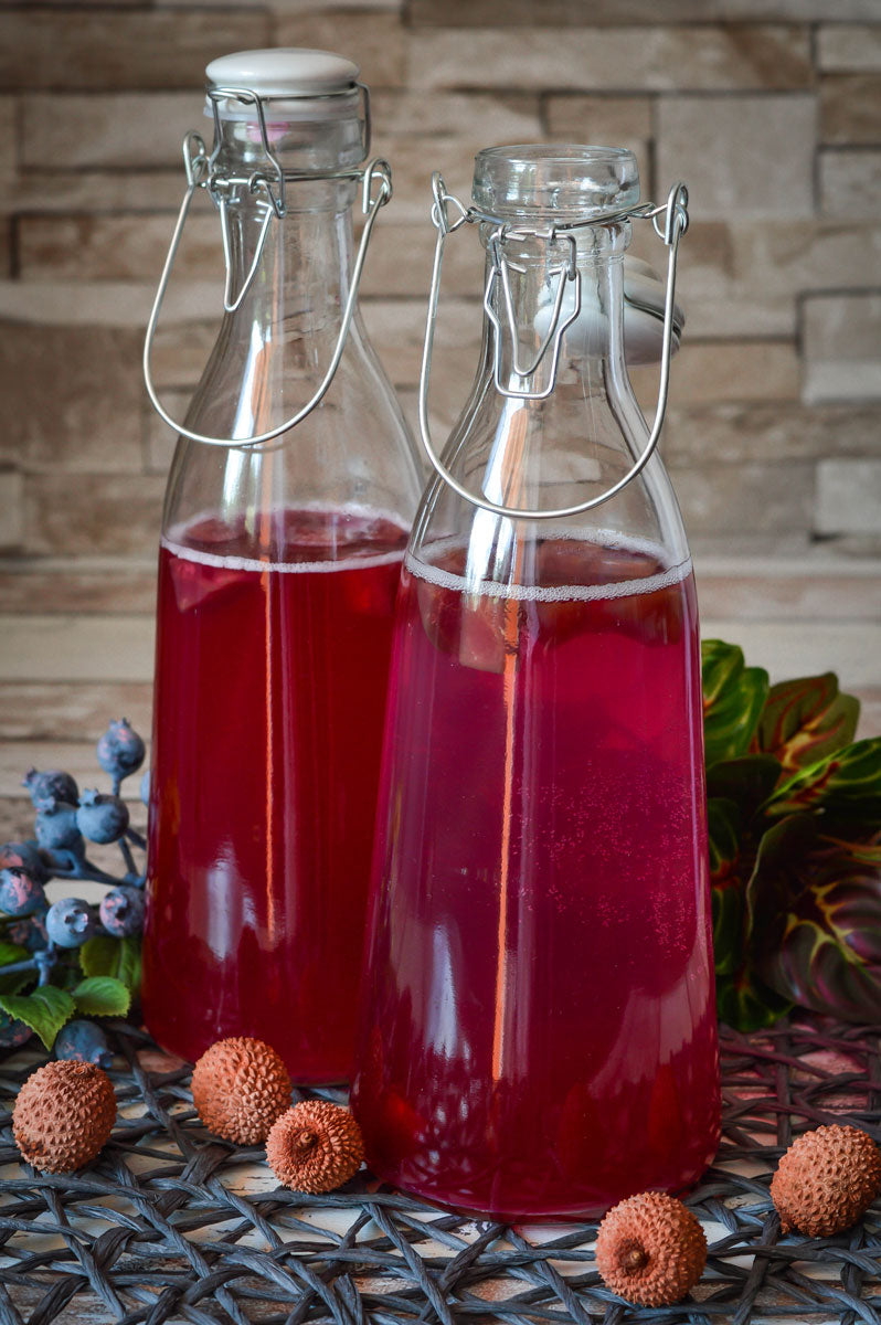 Lot de 2 bouteilles en verre avec bouchon pivotant et poignée bouteille de lait 1000 ml bouteille de jus