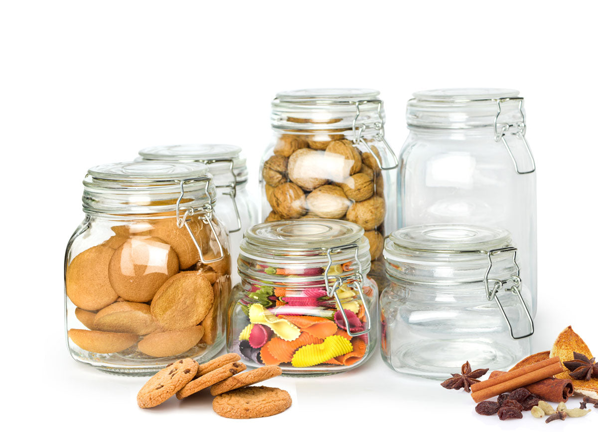 6-piece set of preserving jars 2x1.5L 2x1L 2x500ml swing top preserving jar storage jar storage jar