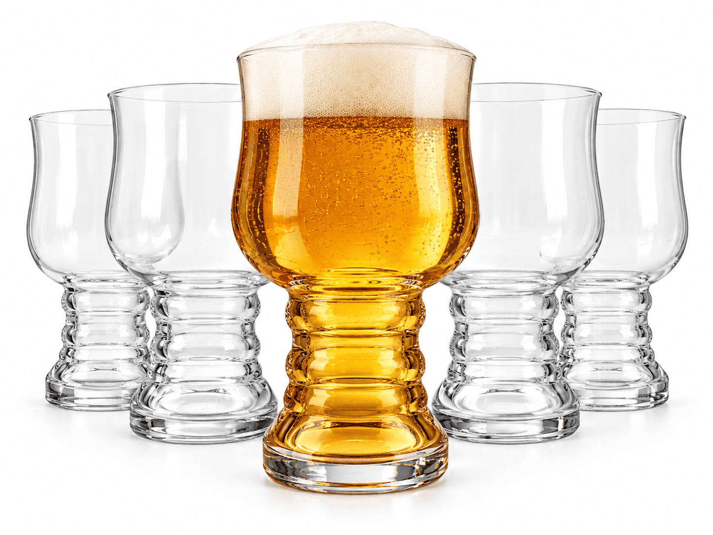 6er Set Biergläser 500ml Craft Beer Gläser IPA Bierglas Pils Lager Profilfuß
