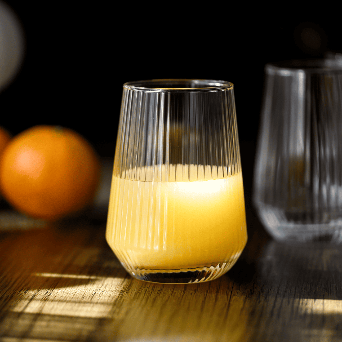 Sendez Trinkgläser 6er Set 400 ml geriffelt Glas moderne Wassergläser Saftgläser für Wasser Saft Cocktails stilvolle Gläser hochwertig spülmaschinengeeignet