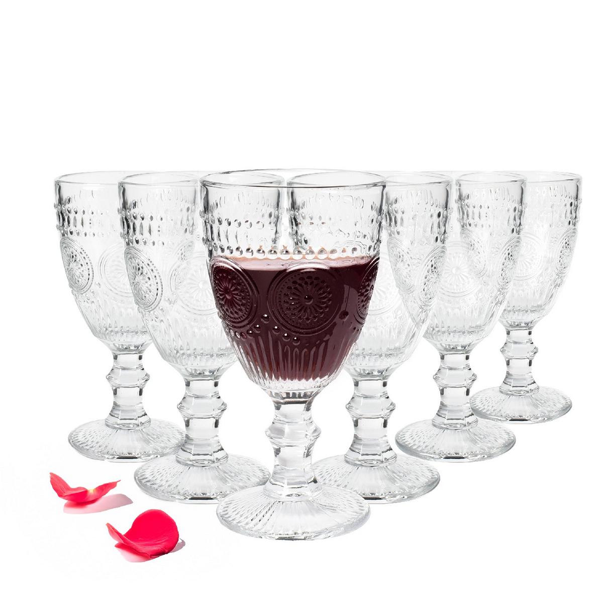 6 Weingläser 310ml auf Fuß Sonne Weißweingläser Rotweingläser Trinkgläser