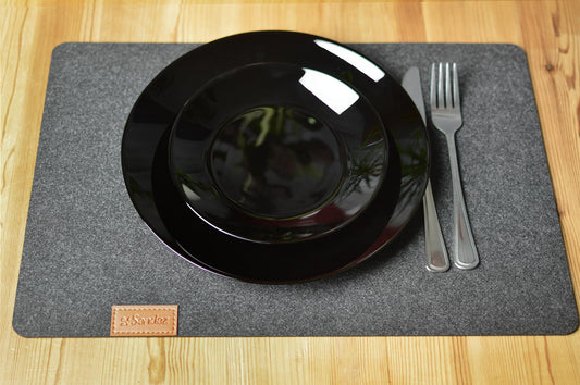 4 dessous de verre de table en feutre 43x23cm set de table set de table set de table dessous de verre gris foncé