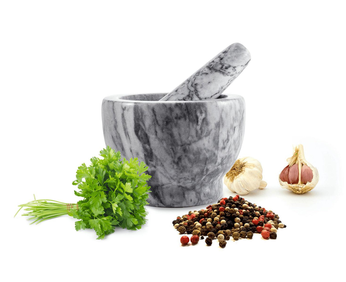Mortar with pestle 2 pieces made of marble Ø13 Schlegel crusher spice mortar 2.3 kg