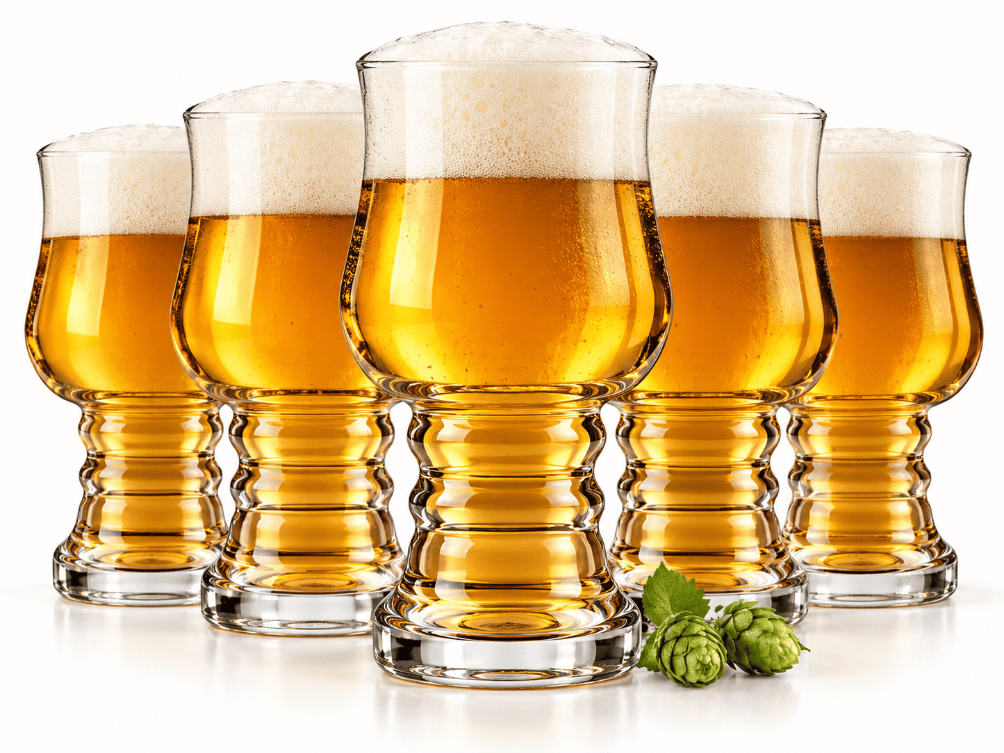6er Set Biergläser 500ml Craft Beer Gläser IPA Bierglas Pils Lager Profilfuß