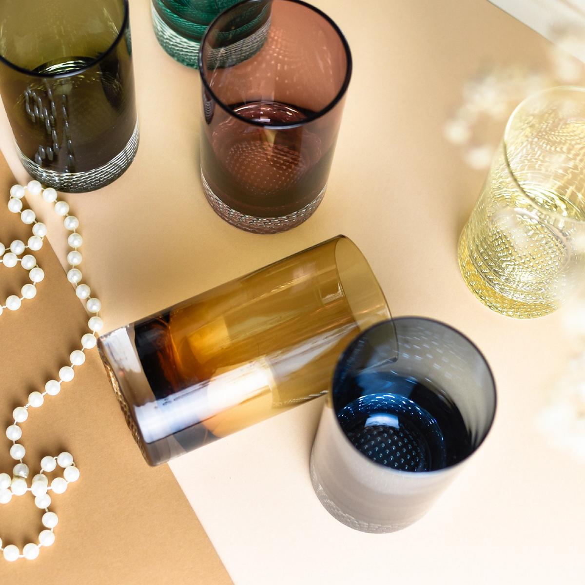 6 Bunte Longdrinkgläser 300ml Wassergläser Saftgläser Cocktailgläser Trinkgläser