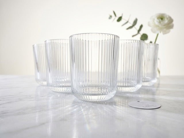 6er Set Trinkgläser mit Relief 270 ml Wassergläser Saftgläser Cocktailgläser