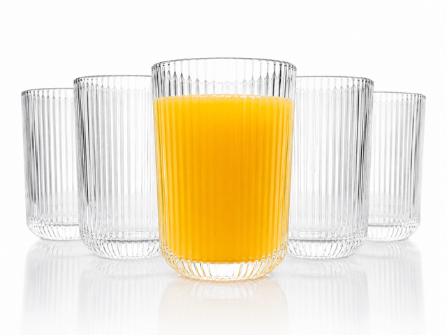 6er Set Trinkgläser mit Relief 270 ml Wassergläser Saftgläser Cocktailgläser