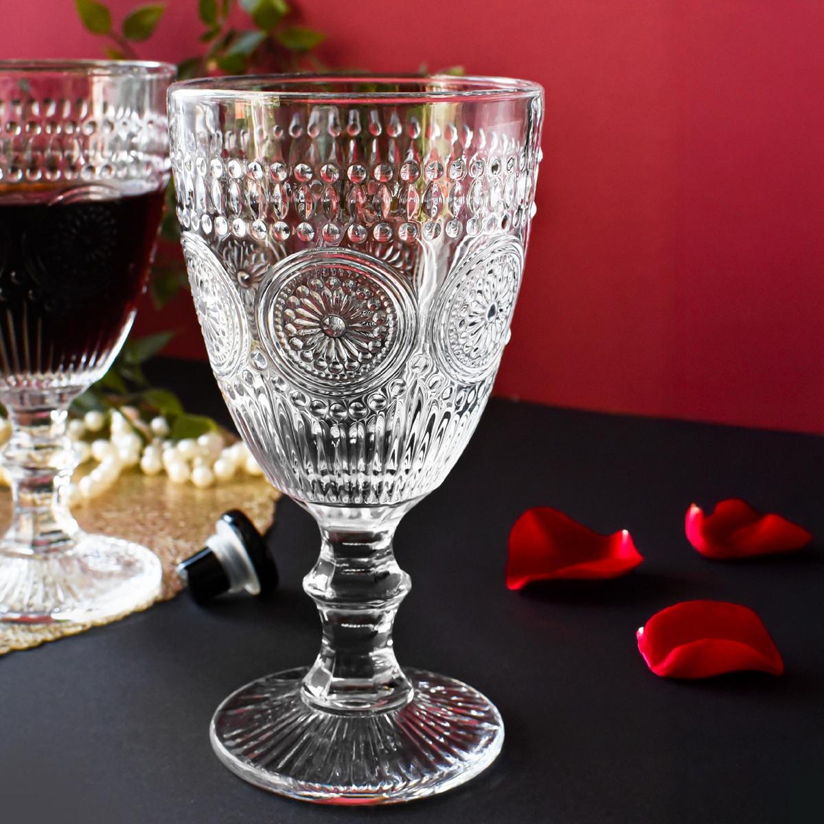 6 Weingläser 310ml auf Fuß Sonne Weißweingläser Rotweingläser Trinkgläser