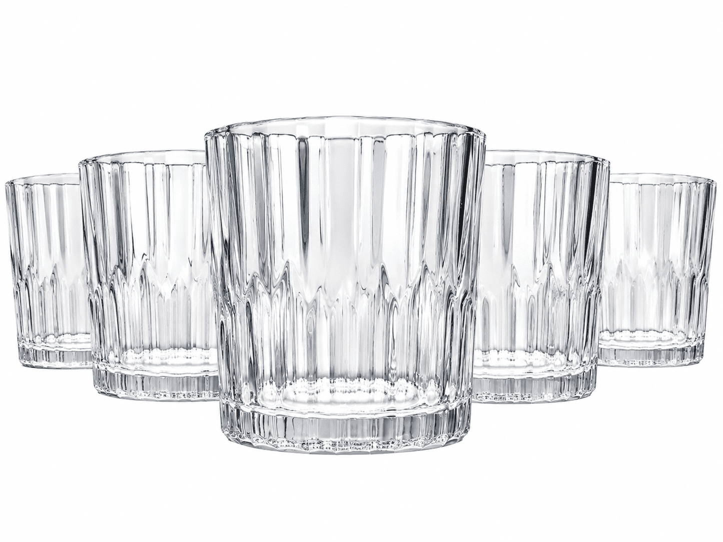 6er Set Trinkgläser 280ml Wassergläser Geriffelt Saftgläser Cocktailgläser