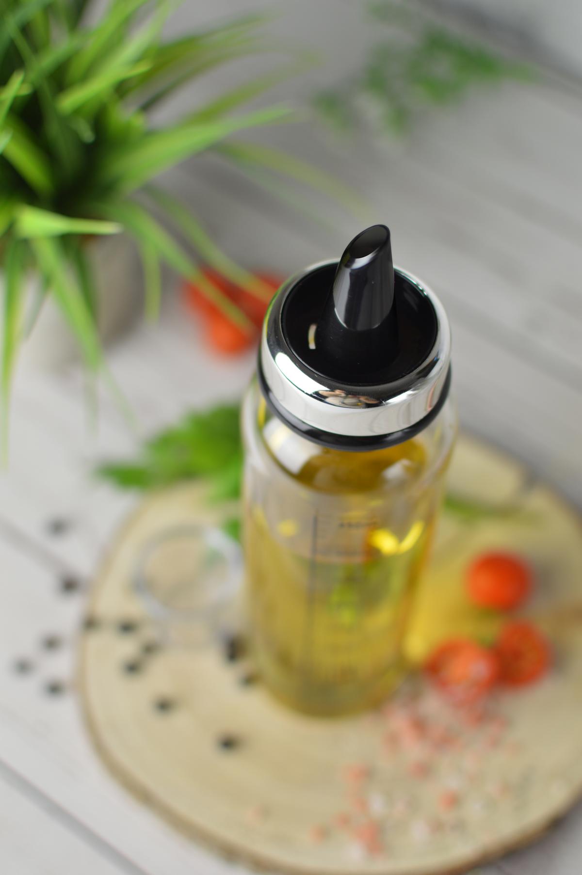 Bouteille d'huile de vinaigre 500 ml avec verseur et bouchon anti-goutte avec distributeur d'huile graduée distributeur de vinaigre