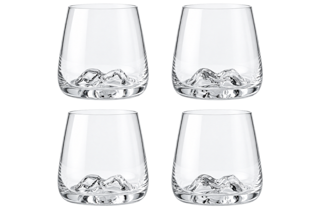 4 Trinkgläser Bergdesign 400 ml Wassergläser Cocktailgläser Whiskeygläser